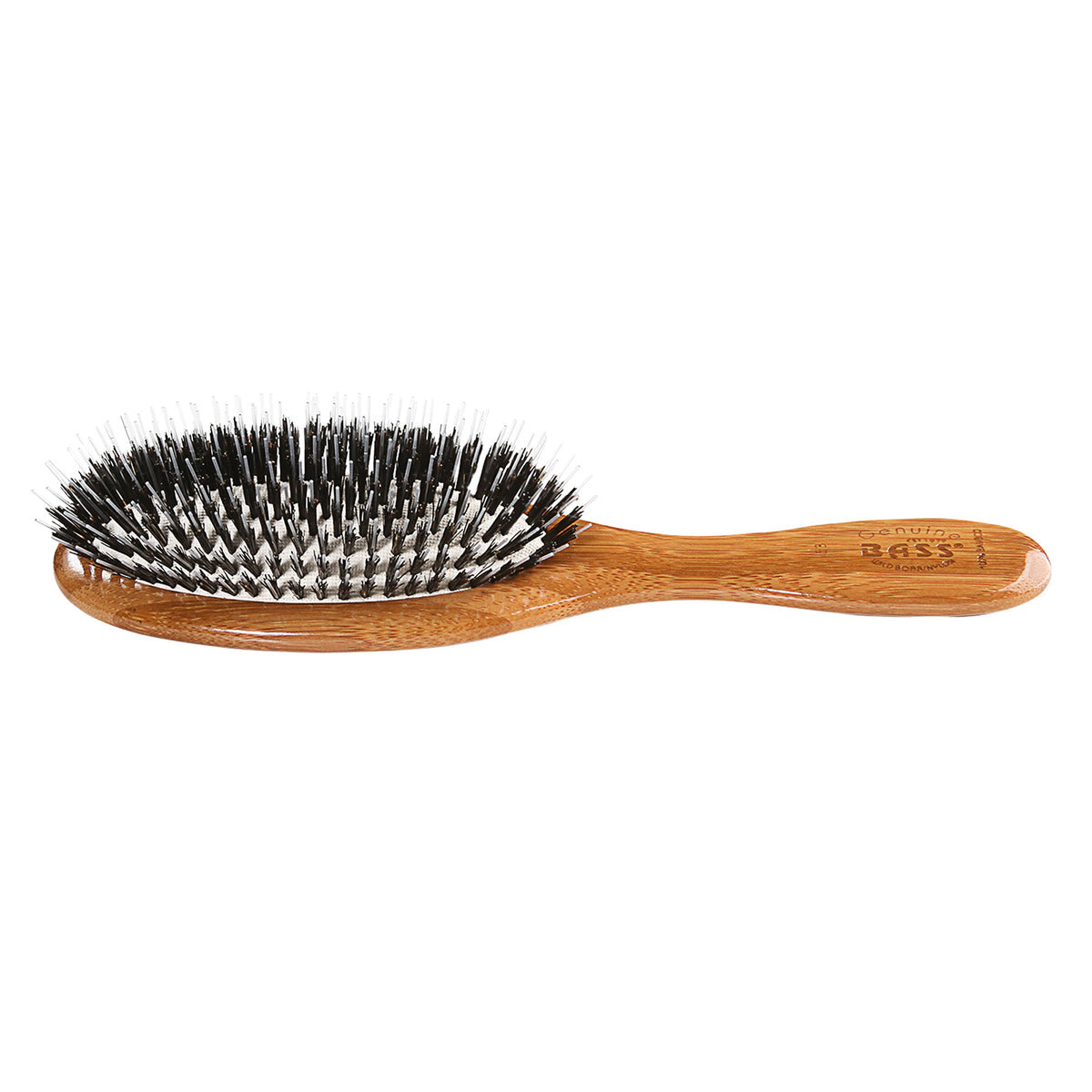 Bass Brushes Bass 53 Dark Bamboo | Medium Oval Hairbrush with Natural Bristle + Nylon Pin / 53-DB, image 27589508825238