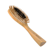 Bass Brushes 54 Dark Bamboo | Large Oval Hairbrush with Natural Bristle + Nylon Pin / 54-DB