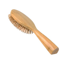 Bass Brushes 54 Dark Bamboo | Large Oval Hairbrush with Natural Bristle + Nylon Pin / 54-DB