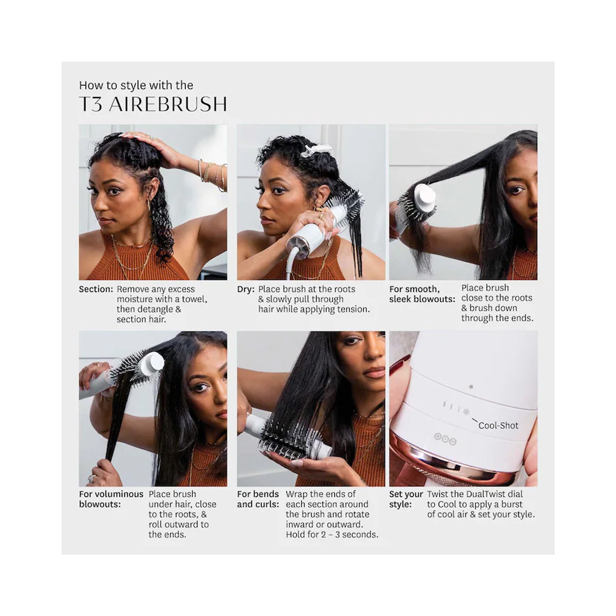 T3 Airebrush One-Step Smoothing and Volumizing Hair Dryer Brush