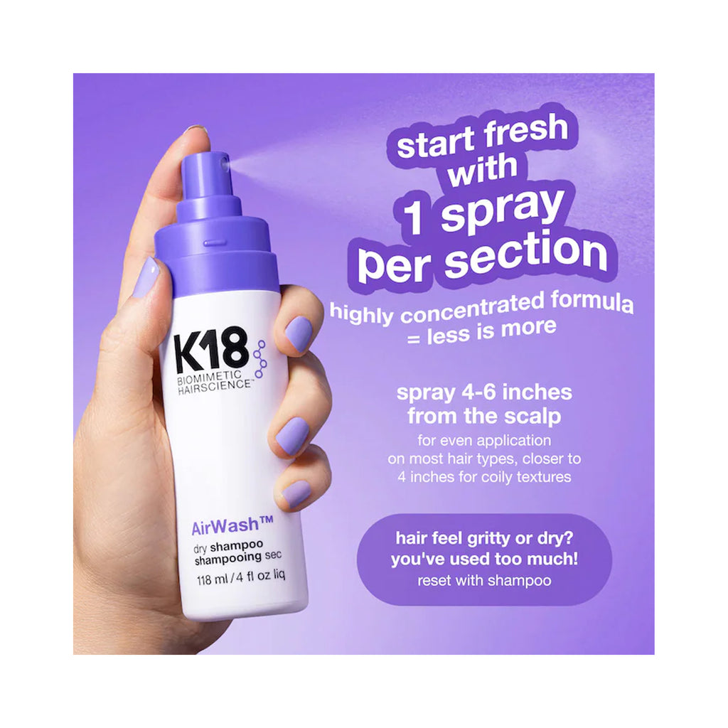 K18 Biomimetic AirWash Dry Shampoo + AstroLift Reparative Volume Spray Duo / DUO