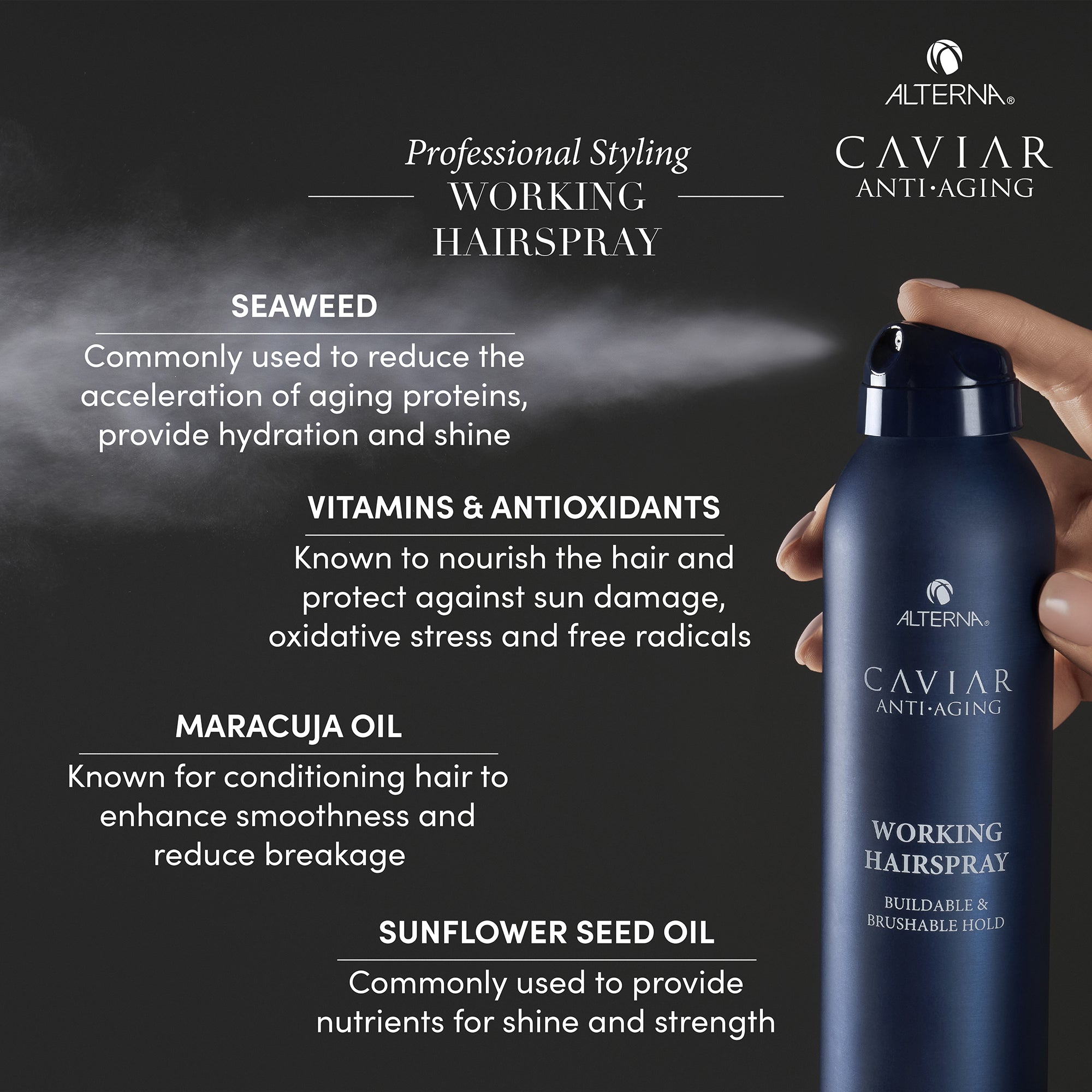 Alterna Caviar Anti-Aging Working Hair Spray / 7.4 oz