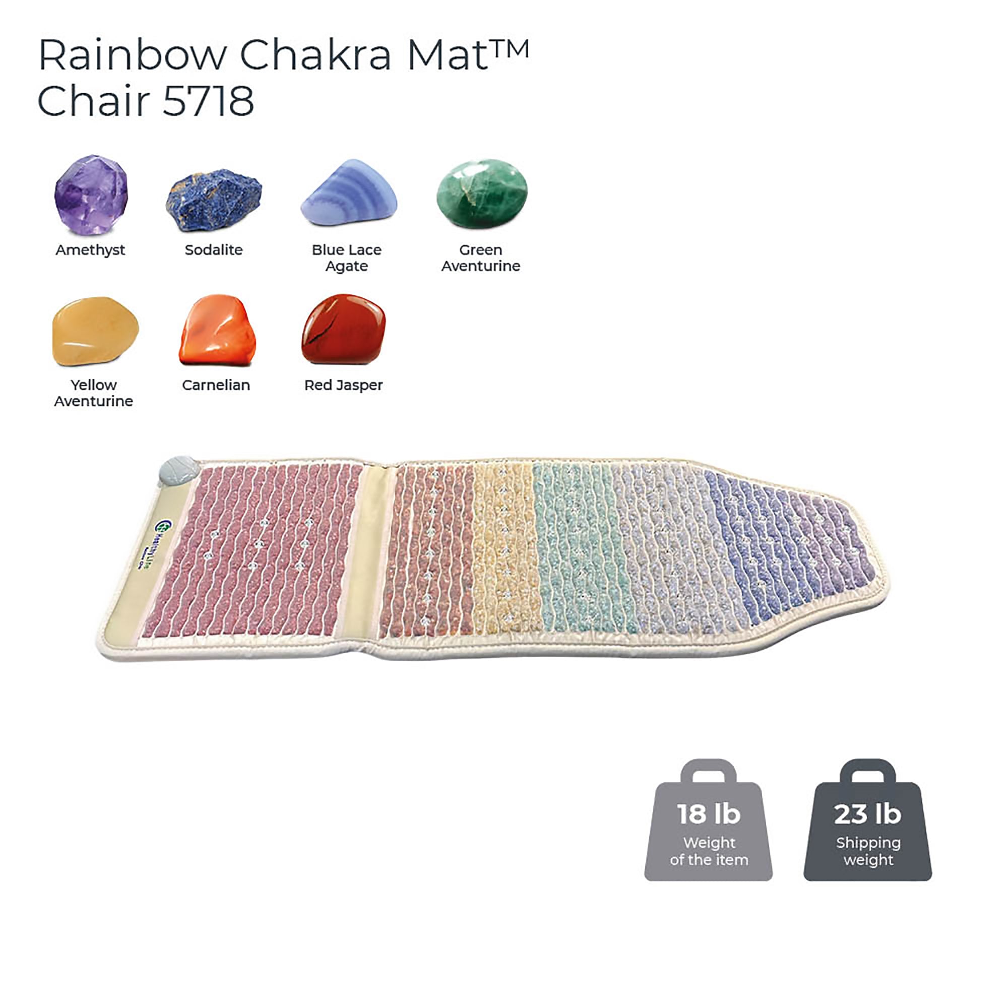 HealthyLine Rainbow Chakra Mat Chair 5718 Firm - Photon PEMF InframMat Pro / FIRM