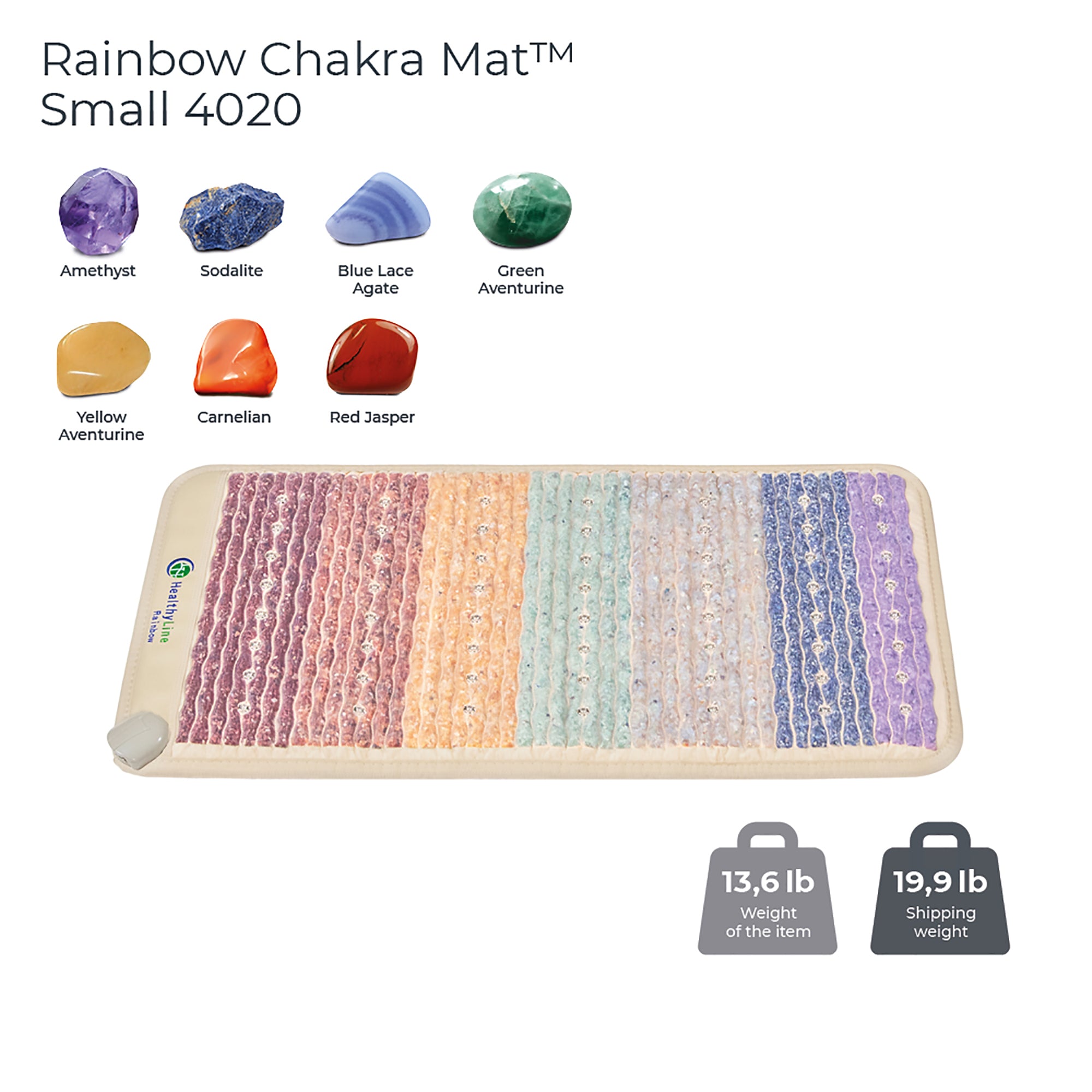 HealthyLine Rainbow Chakra Mat Small 4020 Firm - Photon PEMF Inframat Pro 3rd Edition / FIRM