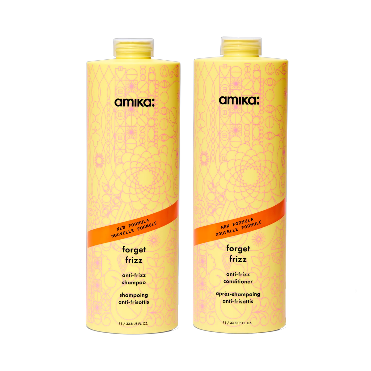 Amika_Forget_Frizz_Anti_Frizz_Shampoo_and_Conditioner_Liter_Duo / 33.8OZ