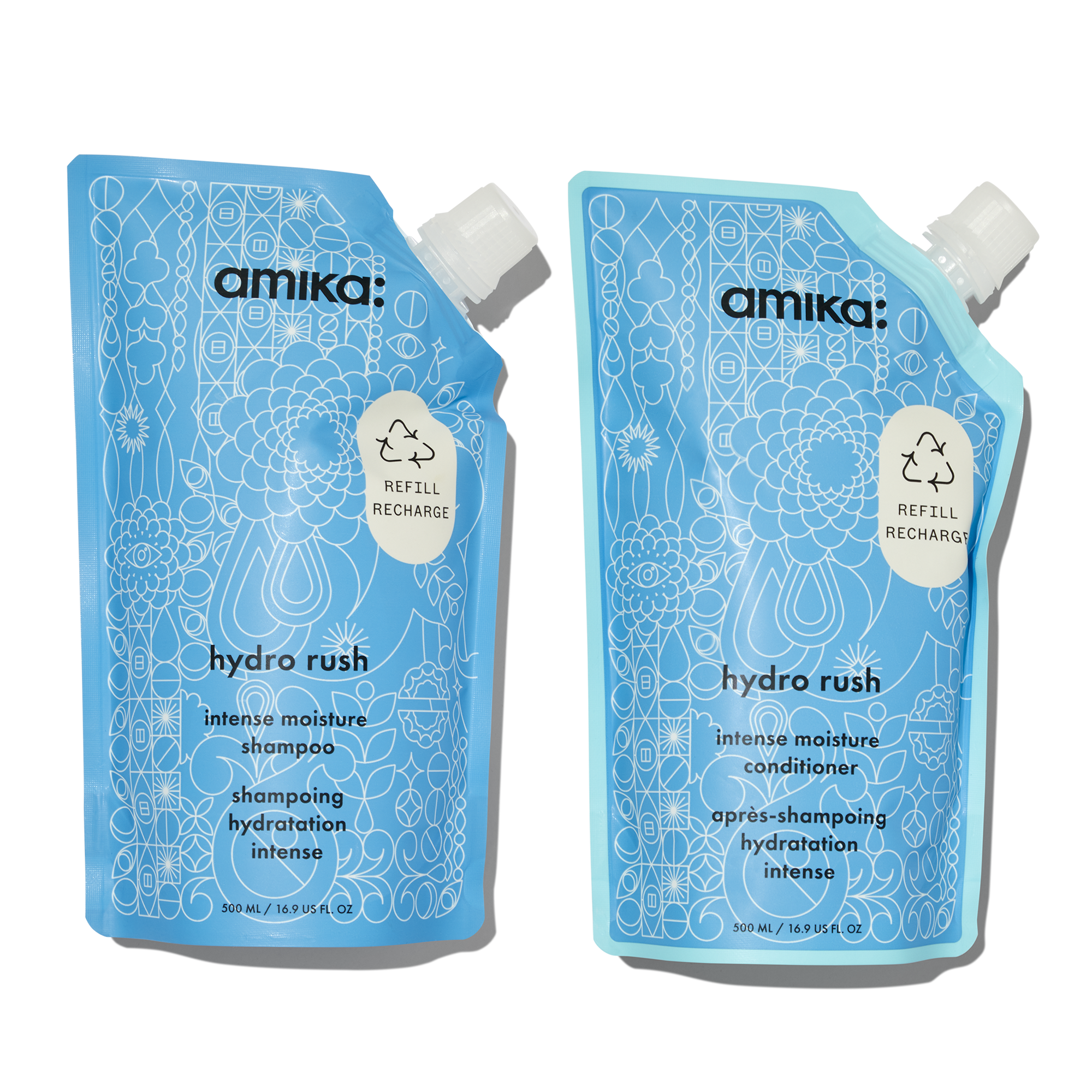 Amika Hydro Rush Intense Moisture Shampoo and Conditioner Refill Duo ($80 Value) / 16OZ