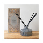 Archipelago Silver Balsam Diffuser, grey glass bottle and grey box with gold accents