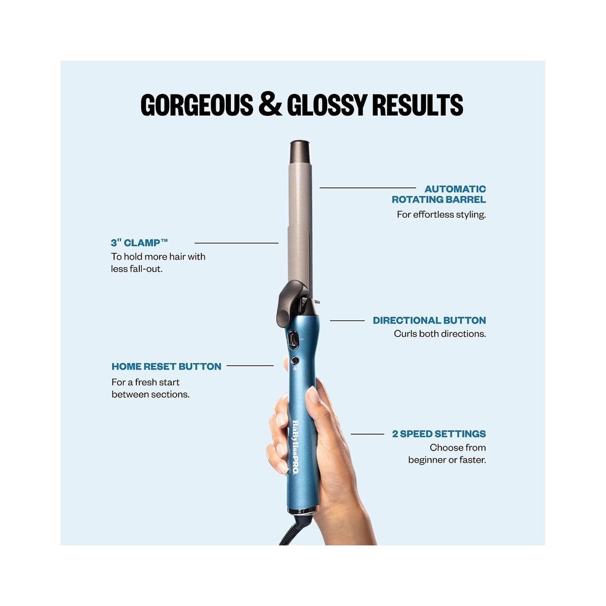 BaBylissPRO One-Click Auto Curler 1" Curling Iron - Item No. BNTAC100 / 1 Inch, image 46187189993622