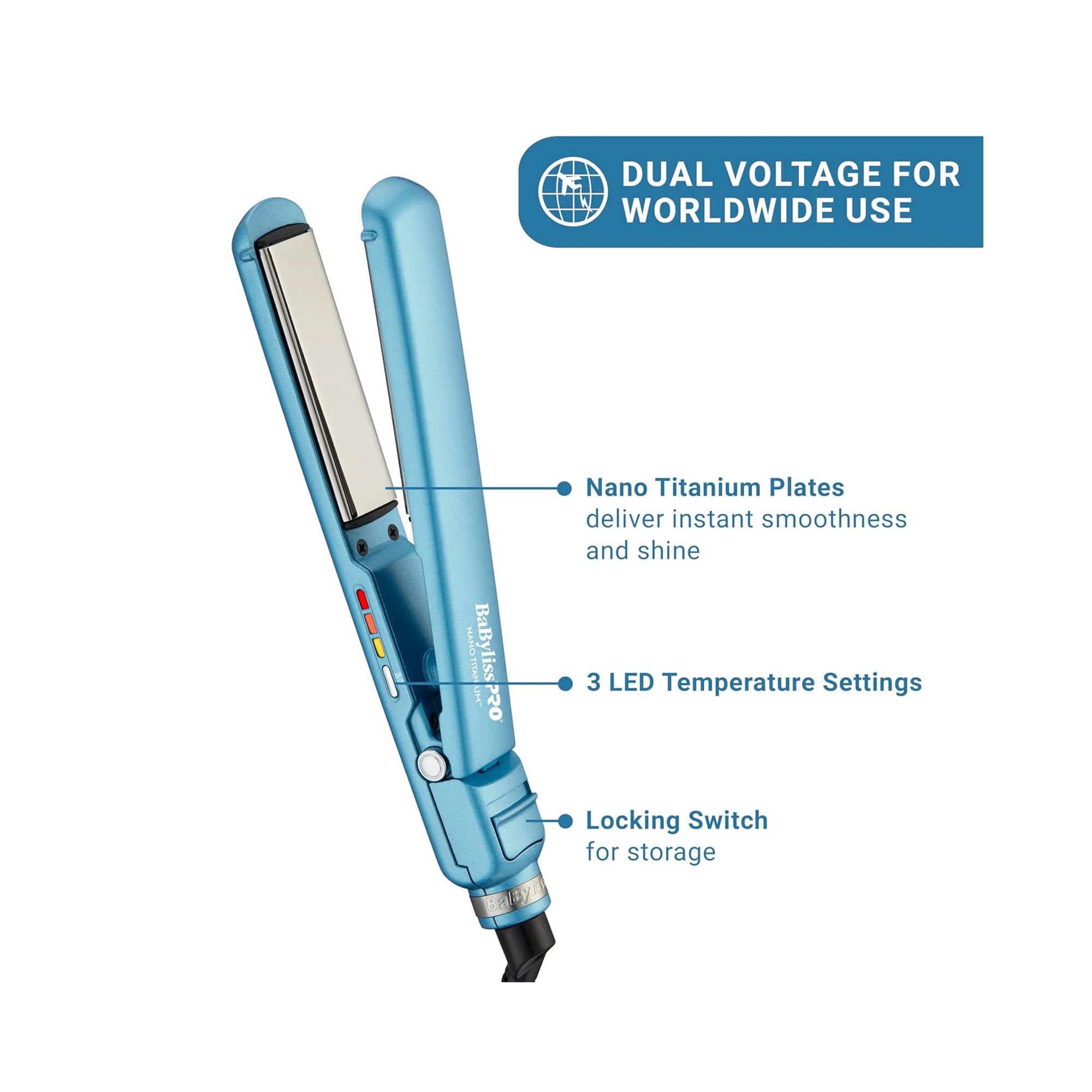 BaBylissPRO Nano Titanium Light Dryer & 1" compact Flat Iron Value Pack BNTPP79