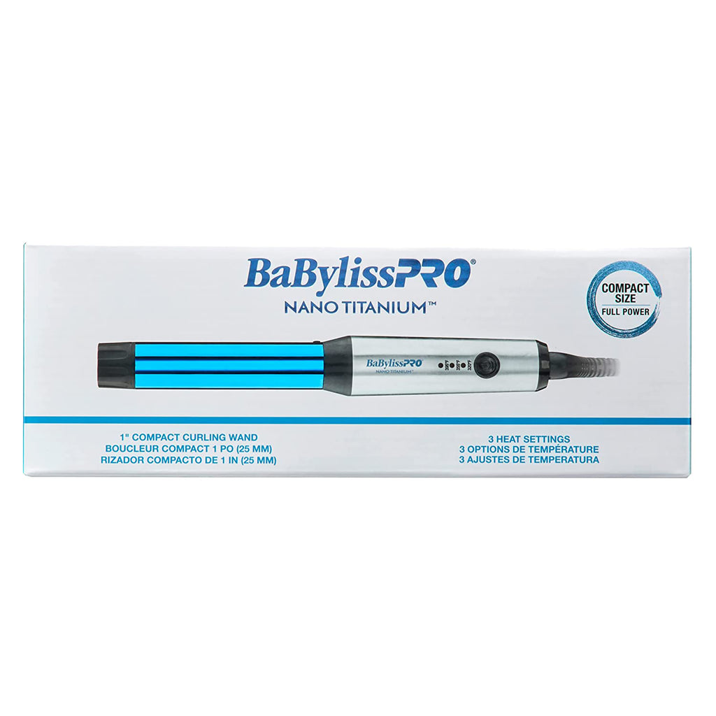 BabylissPRO Nano Titanium 1" Compact Curling Wand - Item No. BNTMWUC / 1"