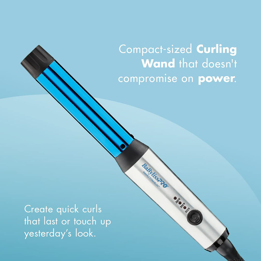 BabylissPRO Nano Titanium 1" Compact Curling Wand - Item No. BNTMWUC / 1"