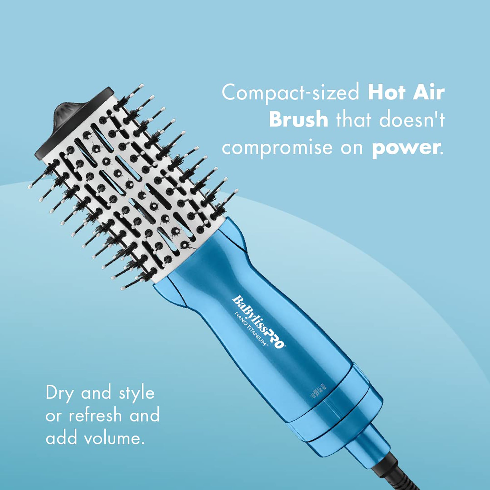 BabylissPRO Nano Titanium 2" Compact Hot Air Brush - Item No. BNTMHBUC / 2"