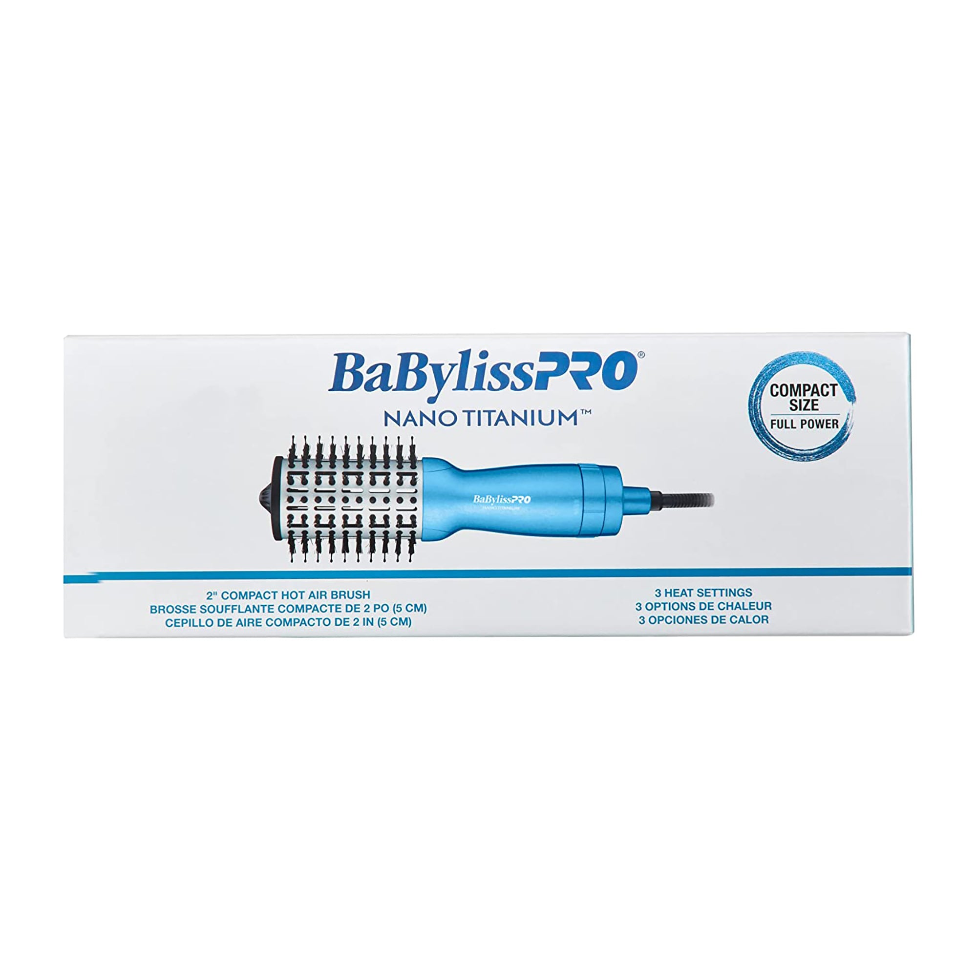 BabylissPRO Nano Titanium 2" Compact Hot Air Brush - Item No. BNTMHBUC / 2"