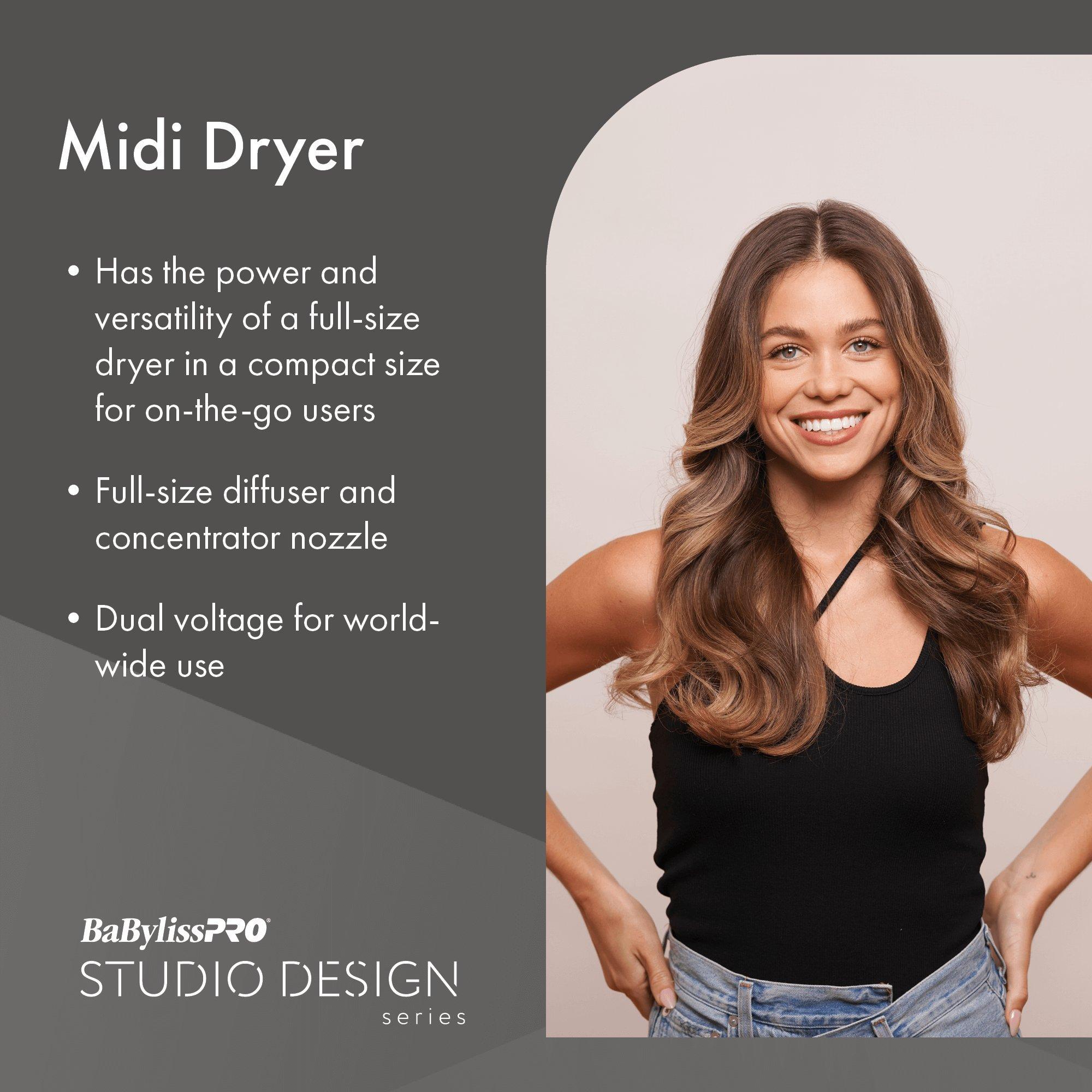 BabylissPRO Studio Design Series Compact Midi Dryer - Item No. BCI250UC / WHITE