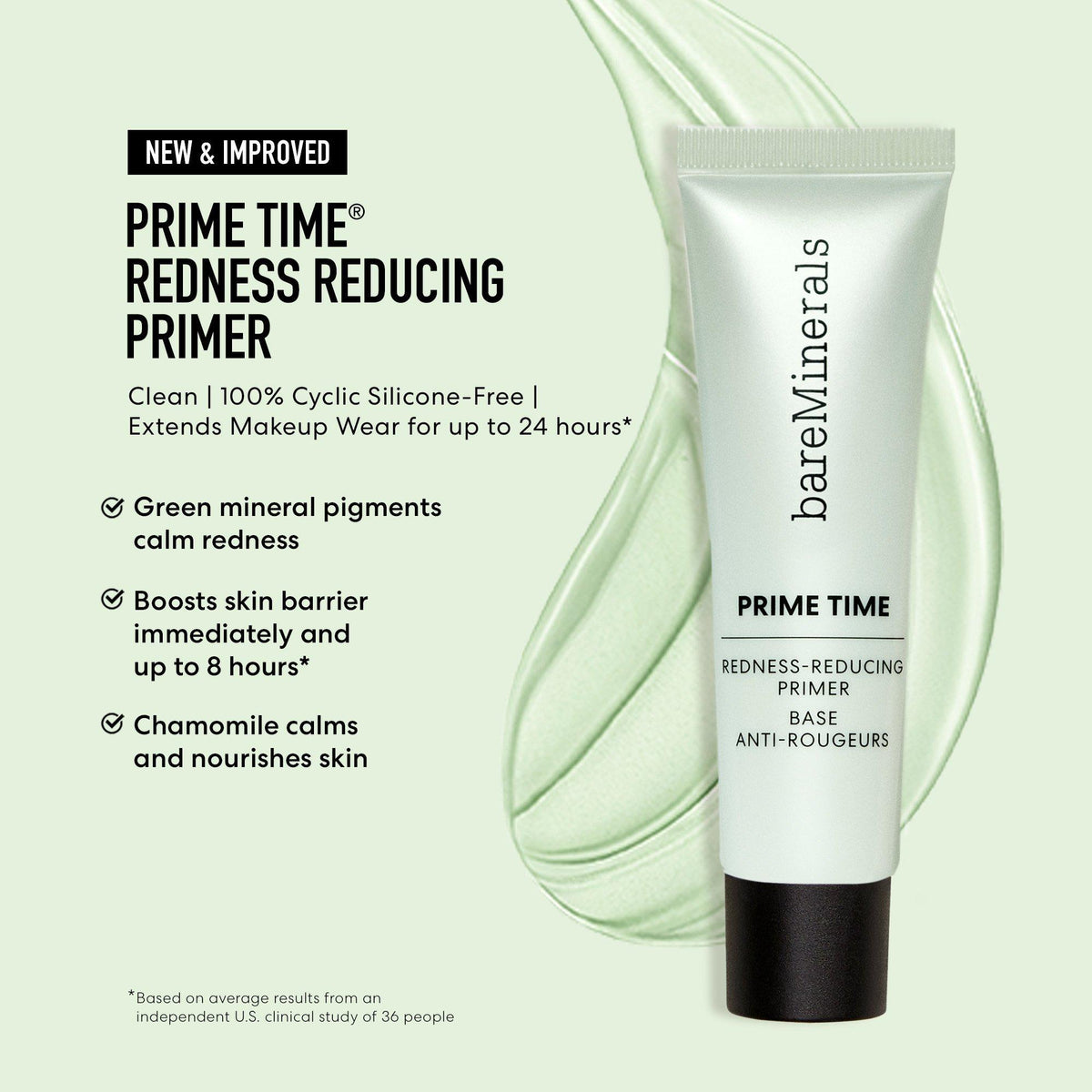 bareMinerals Prime Time Redness Reducing Primer / 30ML, image 27615267029142