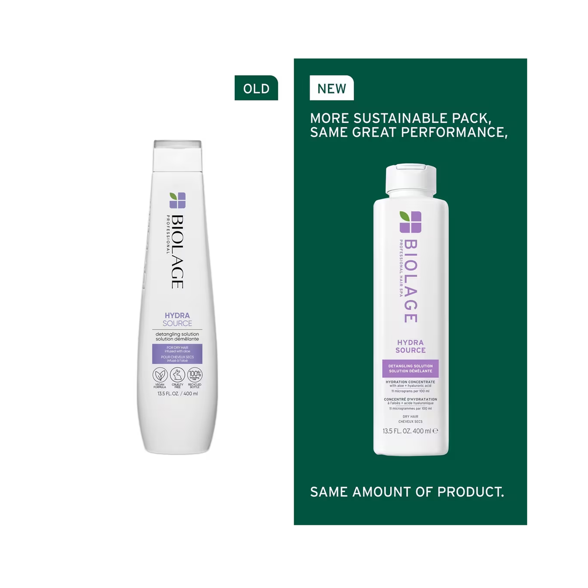 Biolage HydraSource Shampoo & Detangling Solution 13oz Duo / 13.5OZ, image 30666578362518