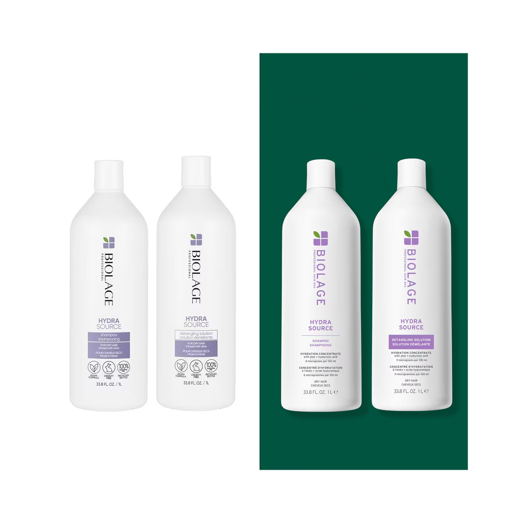 Biolage Hydra Source Shampoo & Hydra Source Detangling Solution Liter Duo / 33OZ thumbnail 2