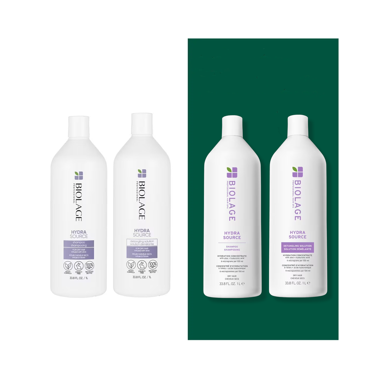 Biolage Hydra Source Shampoo & Hydra Source Detangling Solution Liter Duo / 33OZ, image 30133665693846