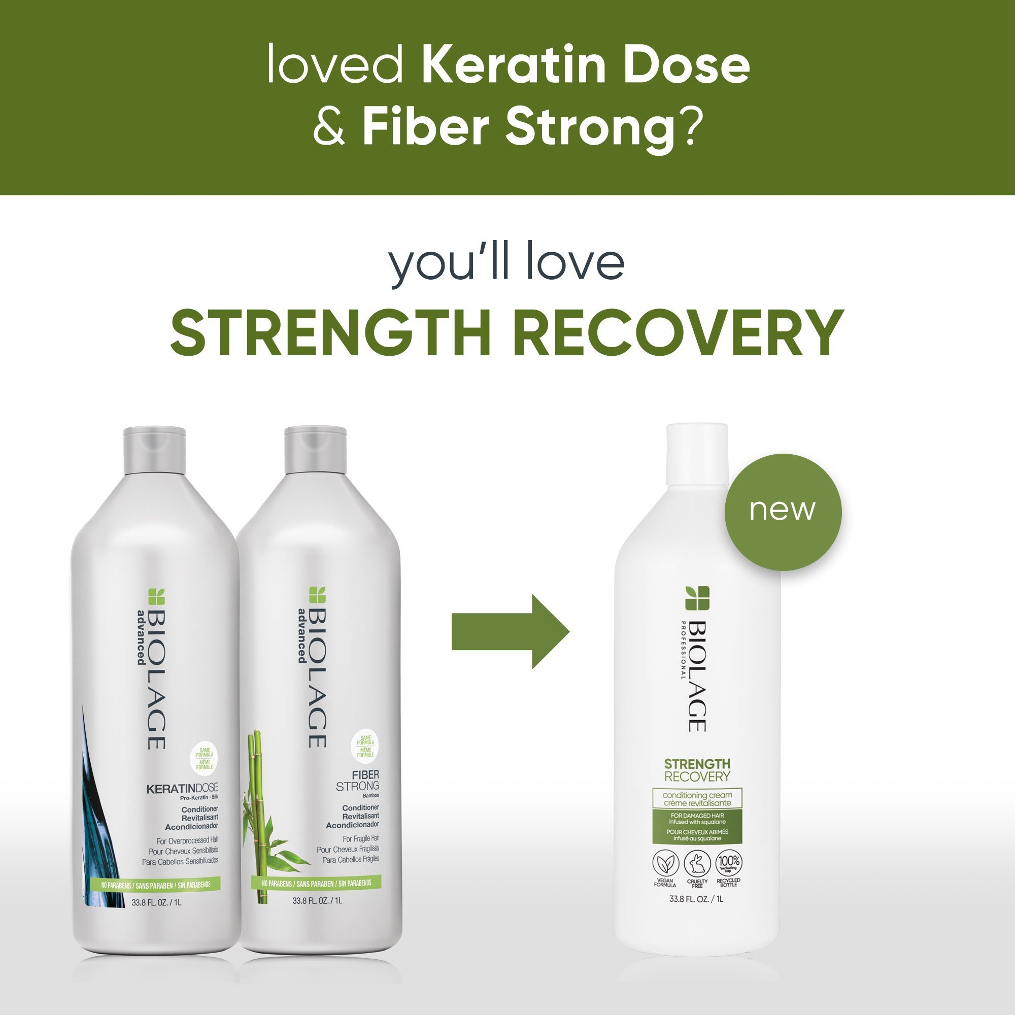 Matrix Biolage Strength Recovery Shampoo and Conditioner Liter Duo ($76 Value) / 33OZ