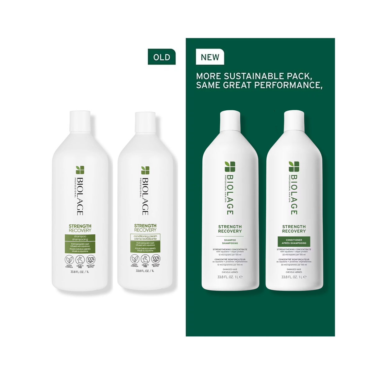 Biolage Strength Recovery Shampoo Conditioner Liter Duo / 33OZ, image 30133537767574