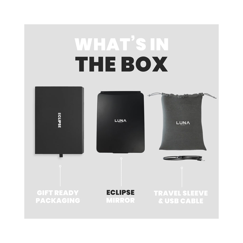 LUNA London ECLIPSE Rechargeable LED Travel Mirror with 3 Light Modes / MATTE BLACK thumbnail 5