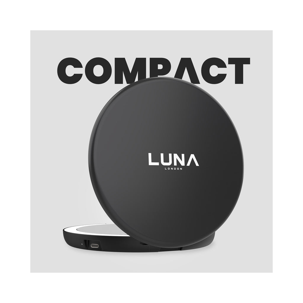 LUNA London COMPACT 2.0 7X 1X Magnifying LED Compact Mirror / MATTE BLACK thumbnail 2