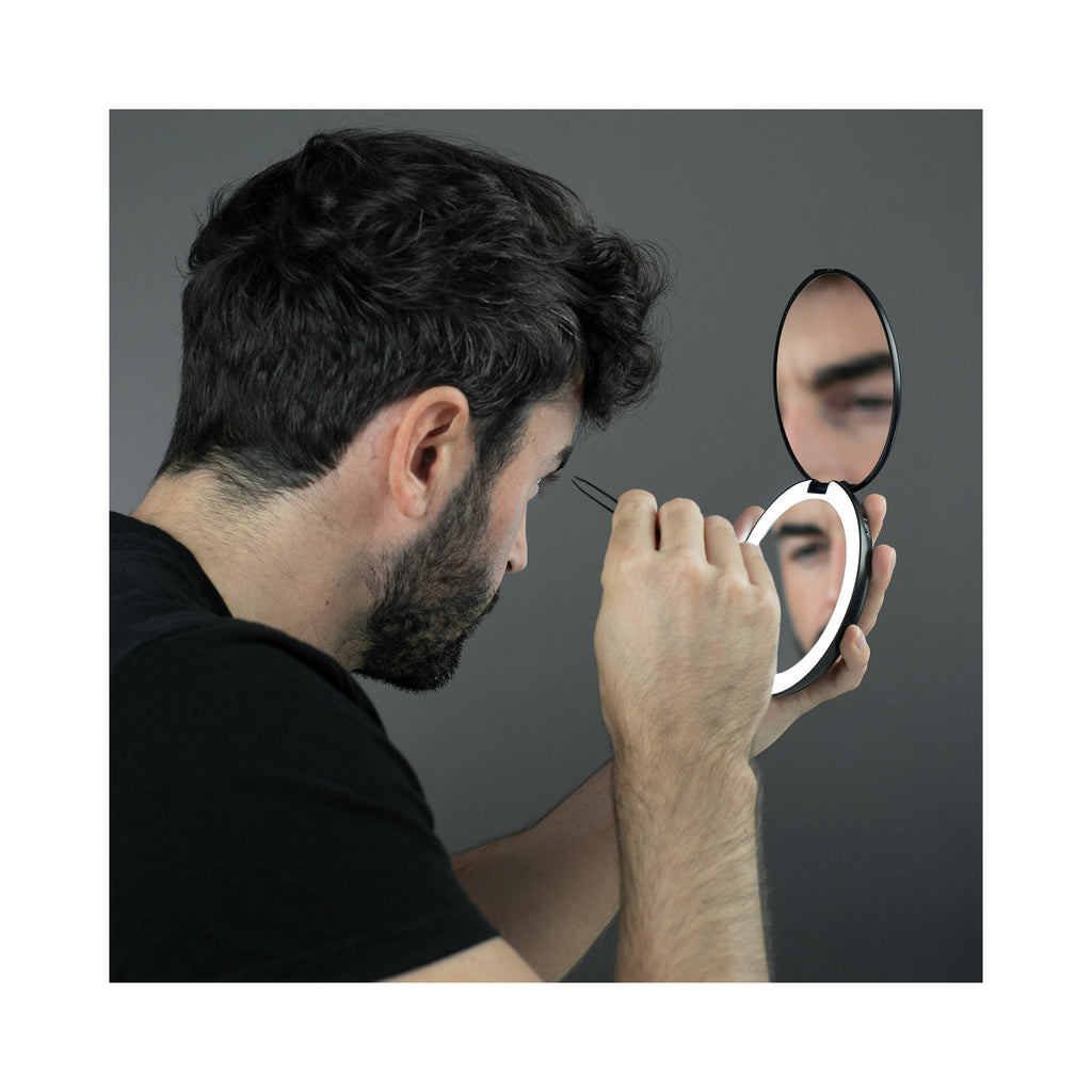 LUNA London COMPACT 2.0 7X 1X Magnifying LED Compact Mirror / MATTE BLACK thumbnail 6