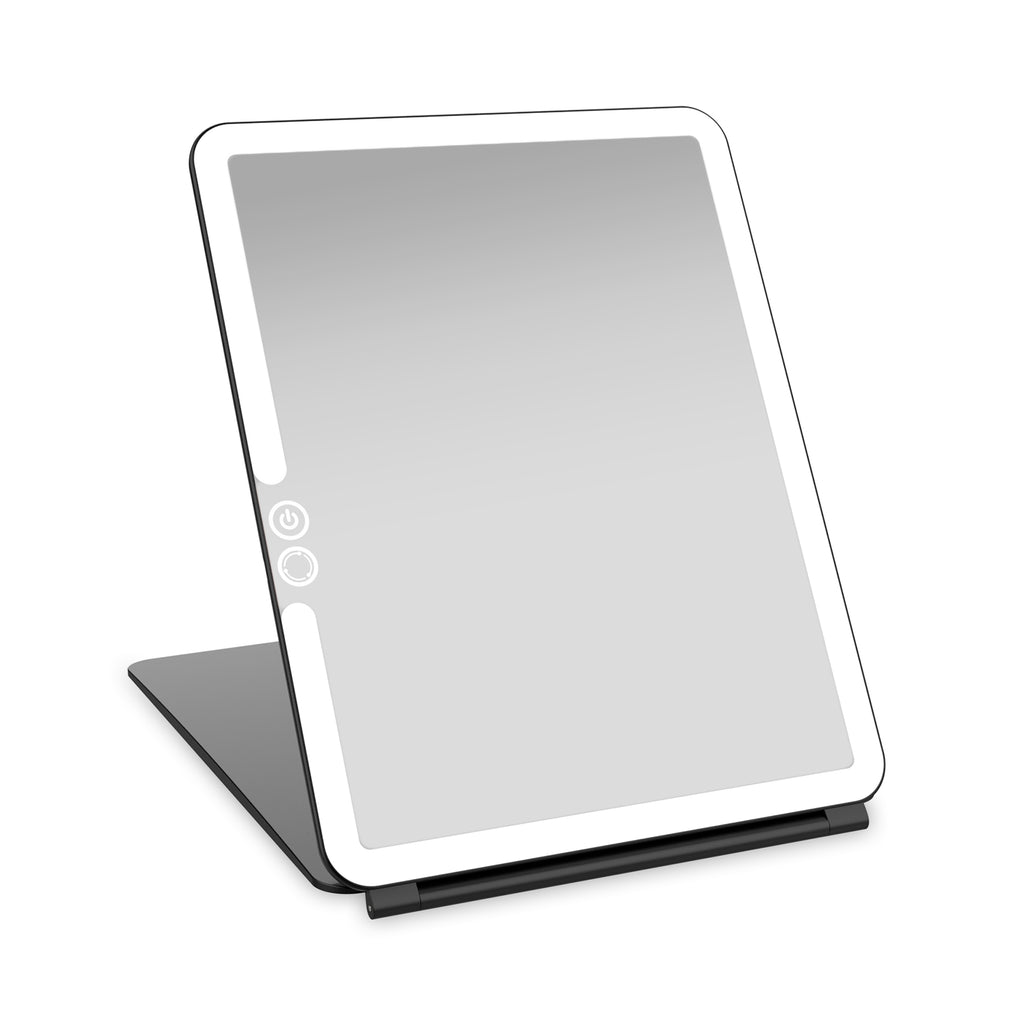 LUNA London ECLIPSE Rechargeable LED Travel Mirror with 3 Light Modes / MATTE BLACK thumbnail 1