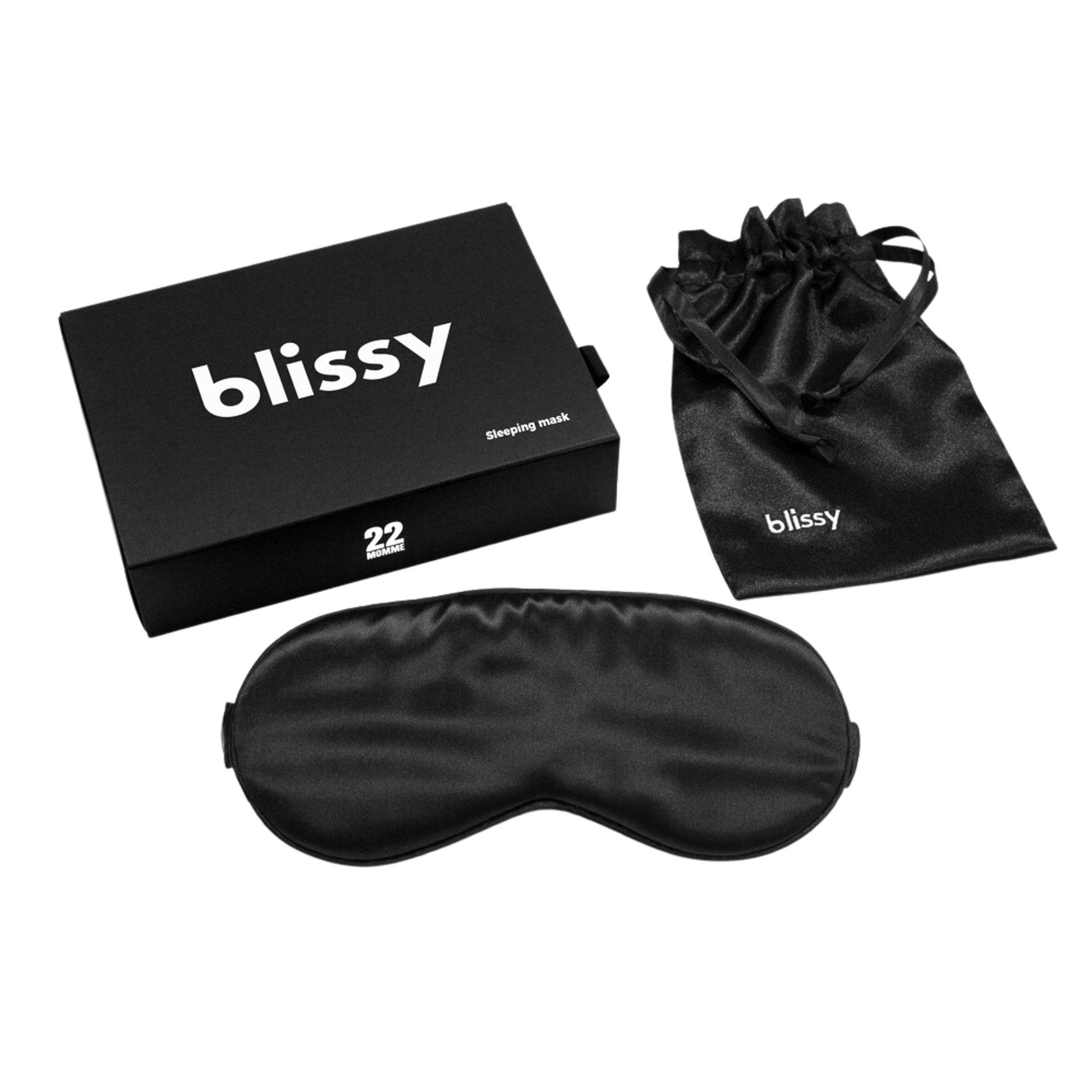 Blissy Silk Sleep Mask Black - One Size / BLACK
