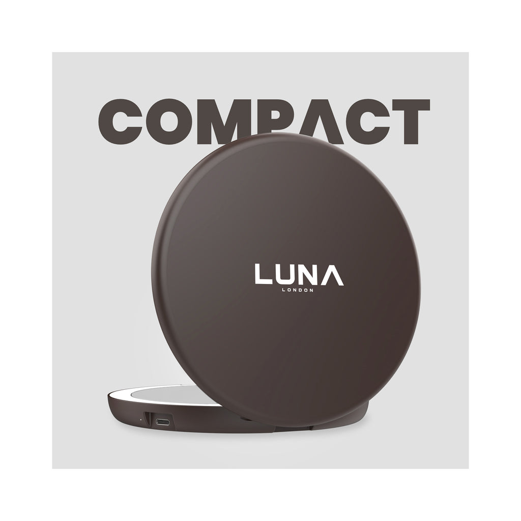 LUNA London COMPACT 2.0 7X 1X Magnifying LED Compact Mirror / ESPRESSO BROWN thumbnail 9