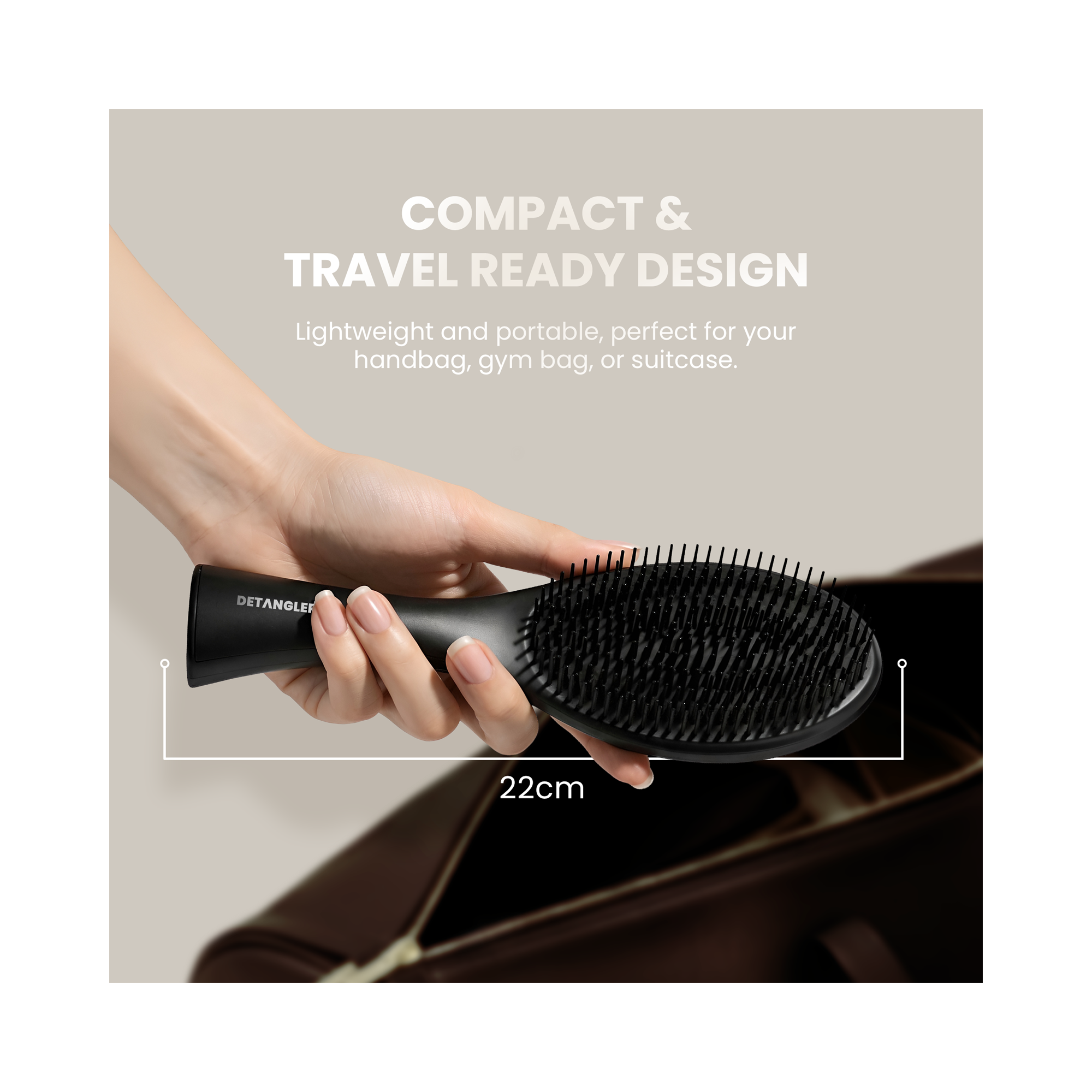 LUNA London DETANGLER Hair Brush for Wet & Dry Hair / PHANTOM BLACK