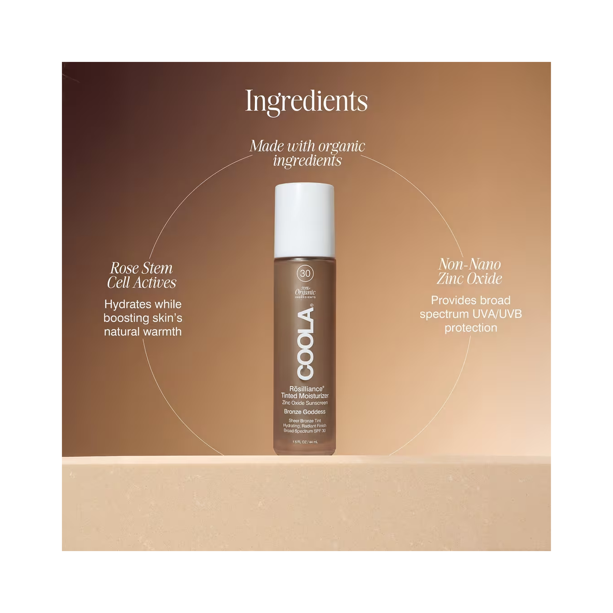 COOLA Suncare Rosilliance Mineral BB + Cream Tinted Organic Sunscreen SPF 30 - Bronze Goddess / Bronze Goddess