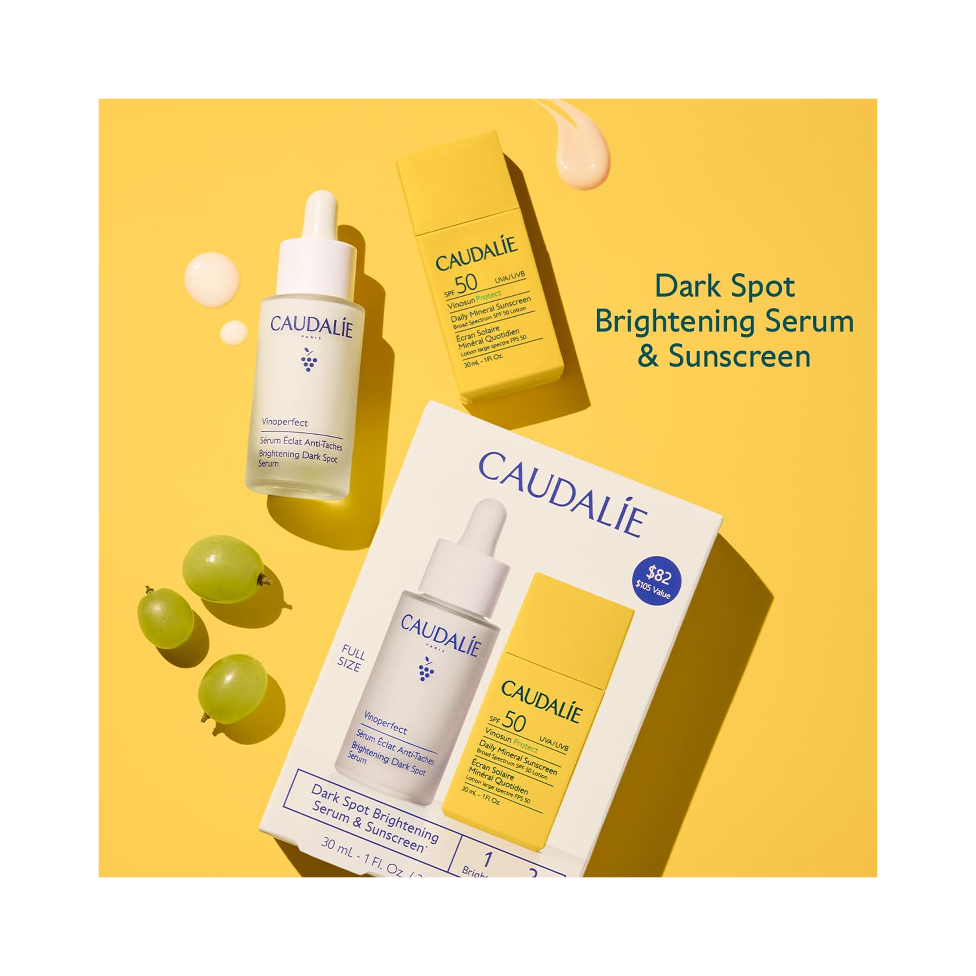 Caudalie_Vinoperfect_Dark_Spot_Brightening_Serum_Sunscreen_SPF_50_Set / SET