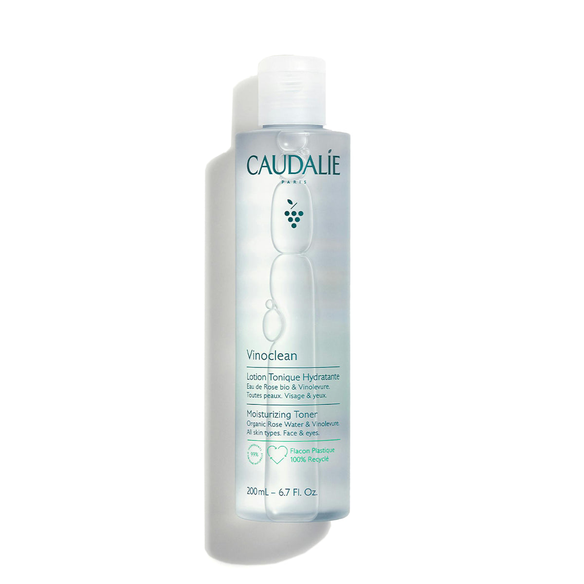 Caudalie Vinoclean Moisturizing Toner with Rose Water / 6.7 oz