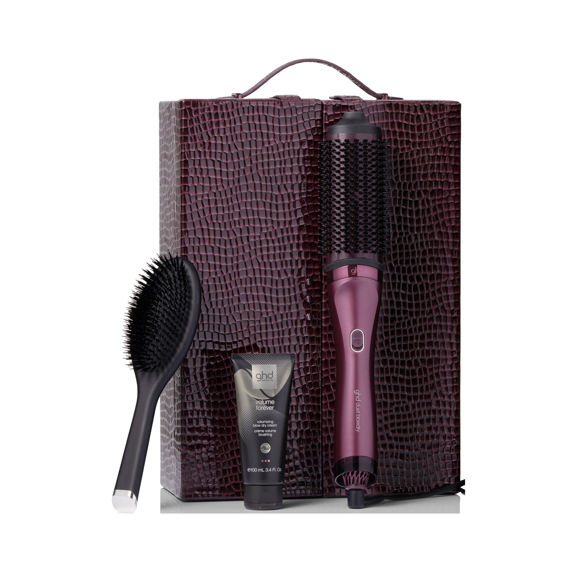GHD Duet Blowdry Hair Dryer Brush Gift Set In Cherry Chic - HOL25 / KIT