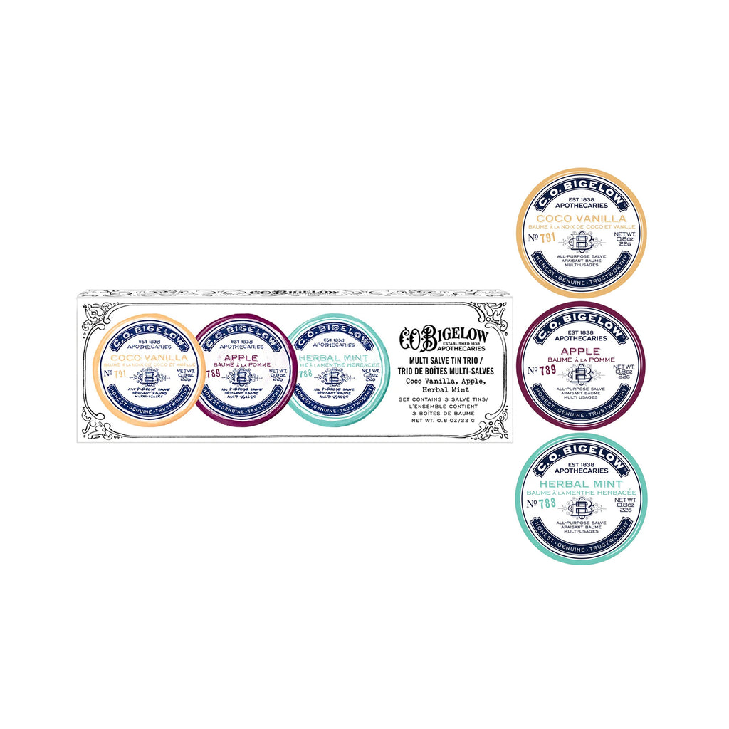 C.O. Bigelow Lip Salve Tin Trio (Herbal Mint, Apple, Coco Vanilla) / 3PC thumbnail 2