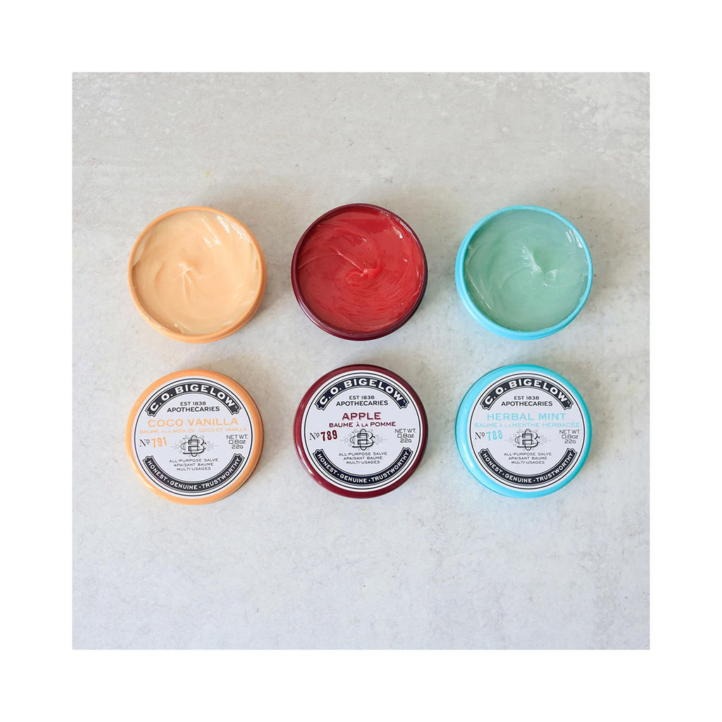C.O. Bigelow Lip Salve Tin Trio (Herbal Mint, Apple, Coco Vanilla) / 3PC thumbnail 3
