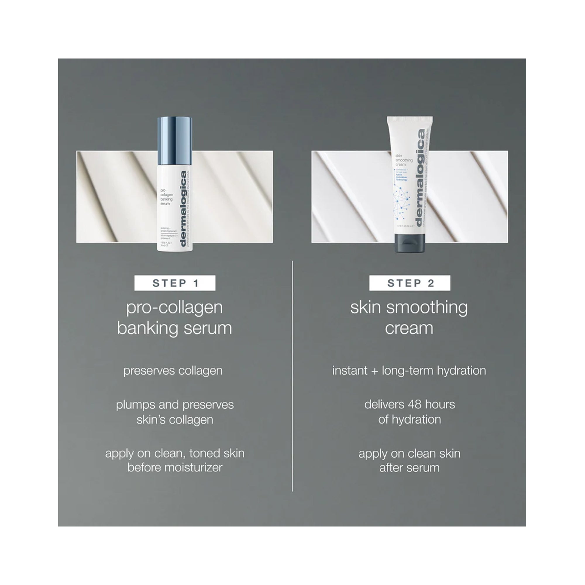 Dermalogica Collagen Preservation Duo (Pro-Collagen Banking Serum 1oz + Skin Smoothing Cream 1.7oz) / DUO