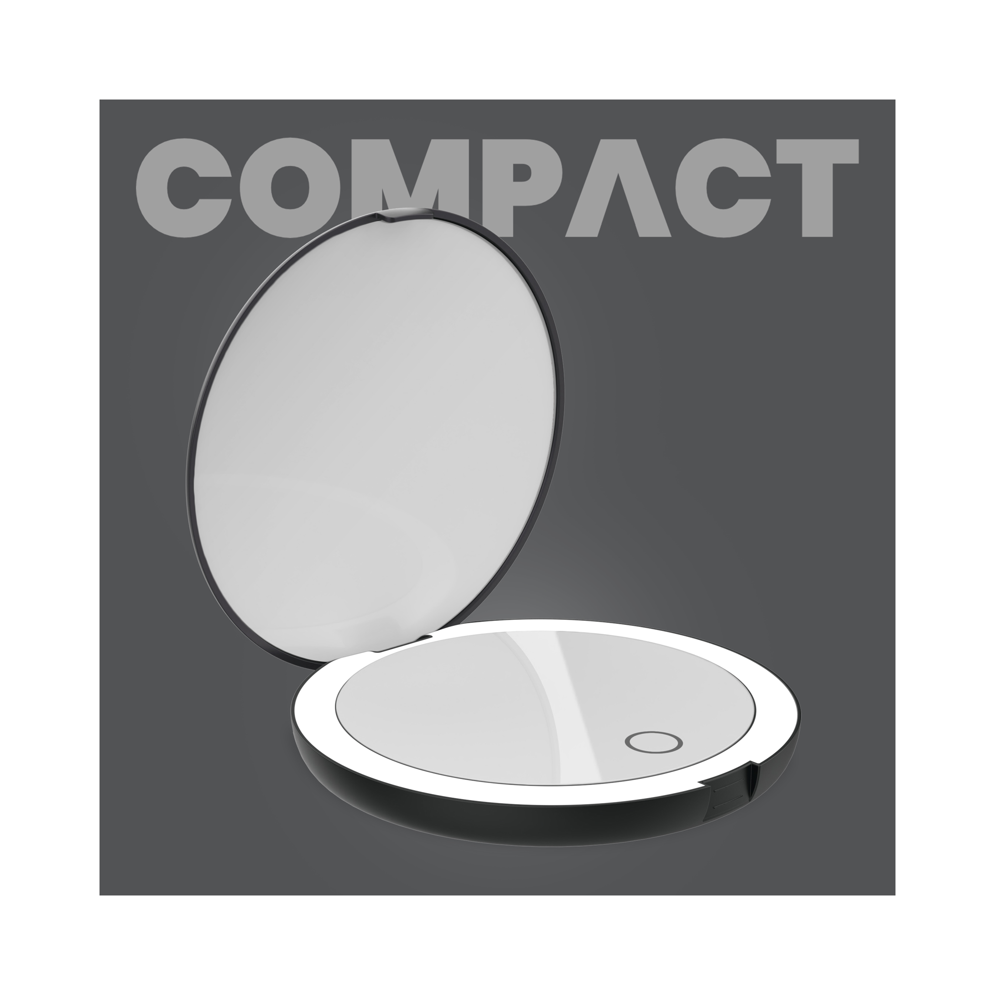 LUNA London COMPACT 2.0 7X 1X Magnifying LED Compact Mirror / MATTE BLACK