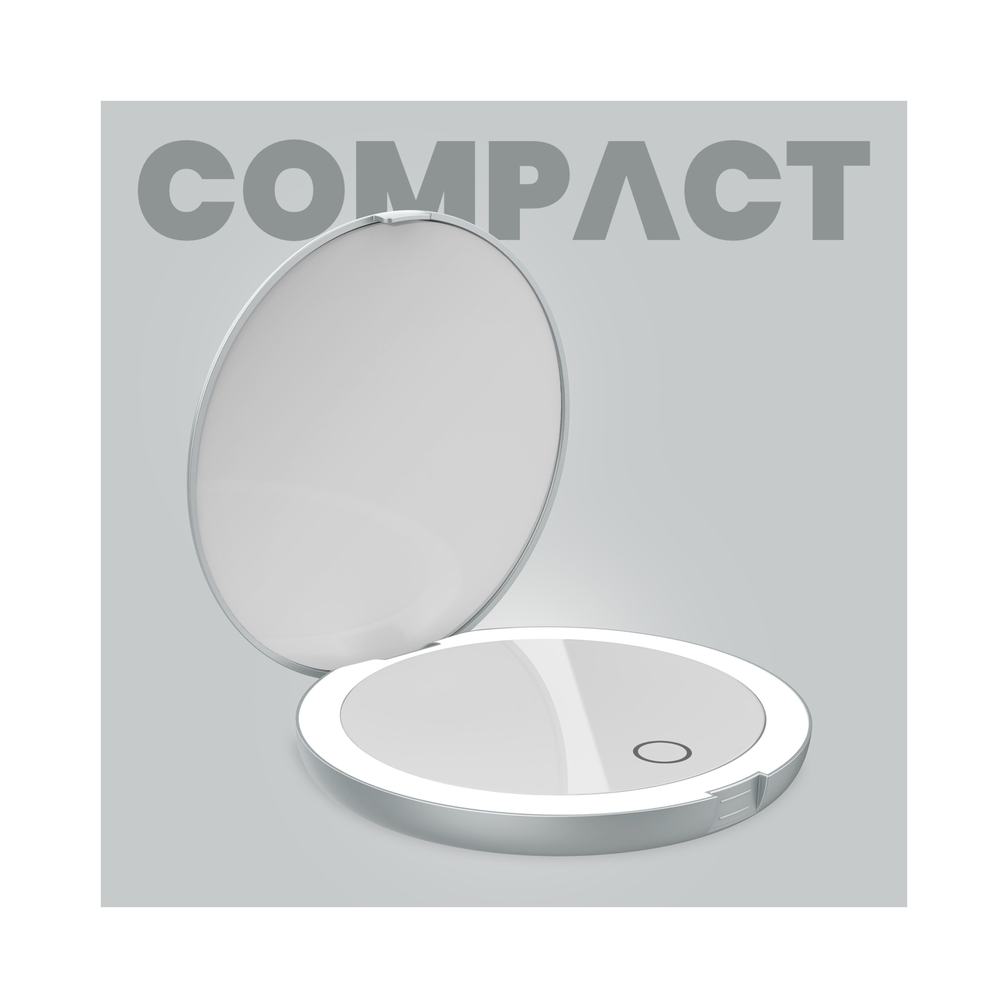LUNA London COMPACT 2.0 7X 1X Magnifying LED Compact Mirror / CHALK GREY