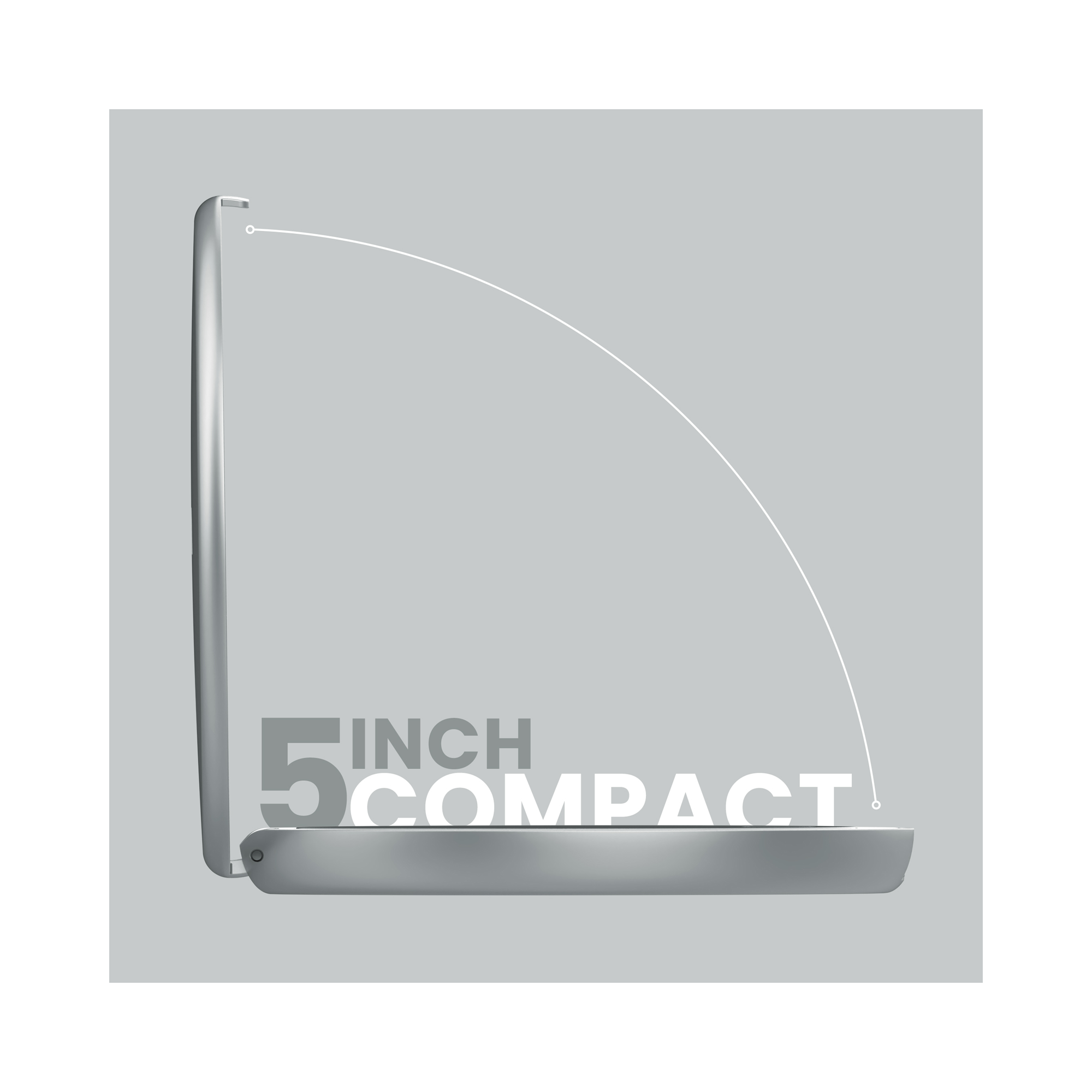 LUNA London COMPACT 2.0 7X 1X Magnifying LED Compact Mirror / CHALK GREY