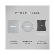 LUNA London COMPACT 2.0 7X 1X Magnifying LED Compact Mirror / CHALK GREY