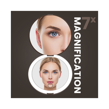 LUNA London COMPACT 2.0 7X 1X Magnifying LED Compact Mirror / ESPRESSO BROWN
