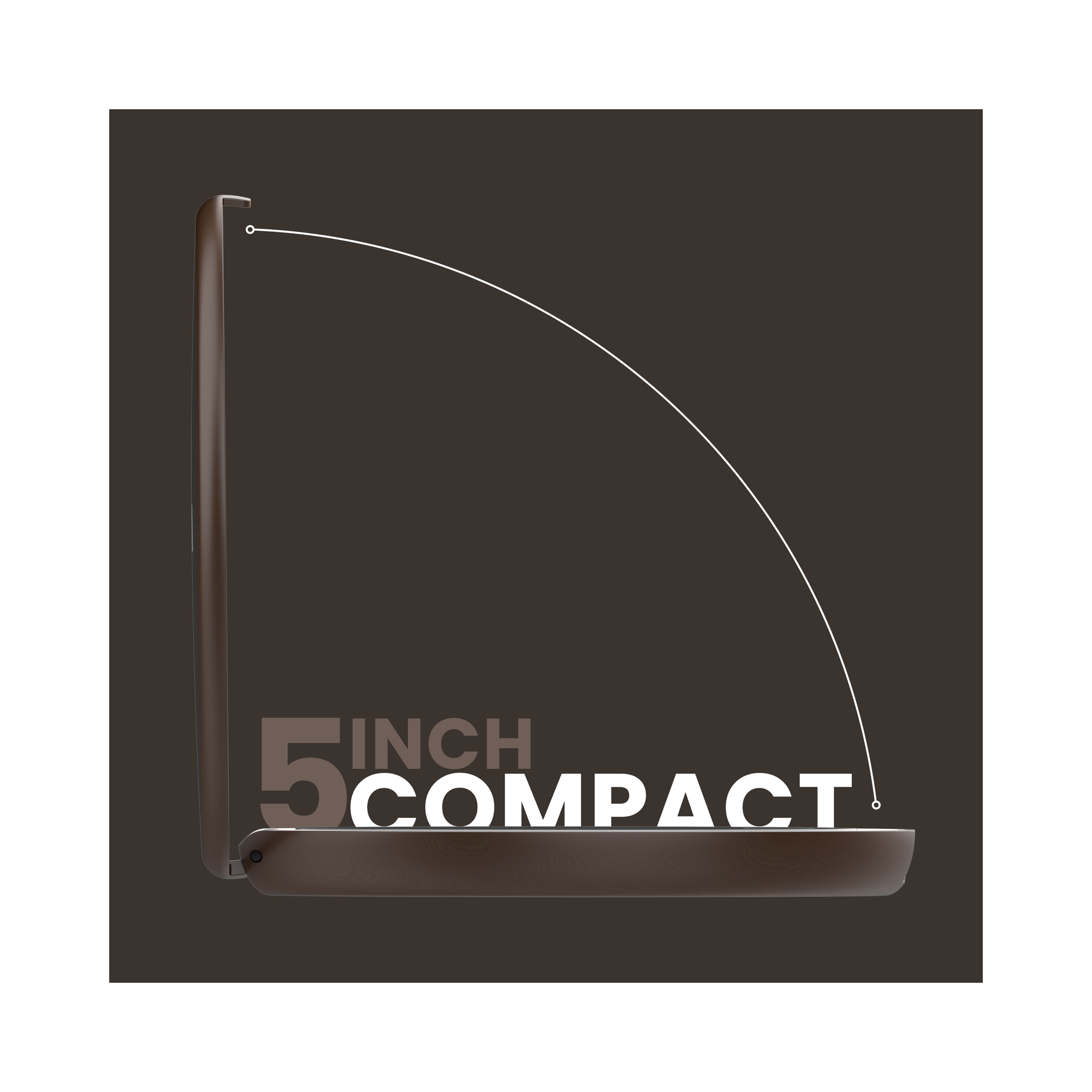 LUNA London COMPACT 2.0 7X 1X Magnifying LED Compact Mirror / ESPRESSO BROWN