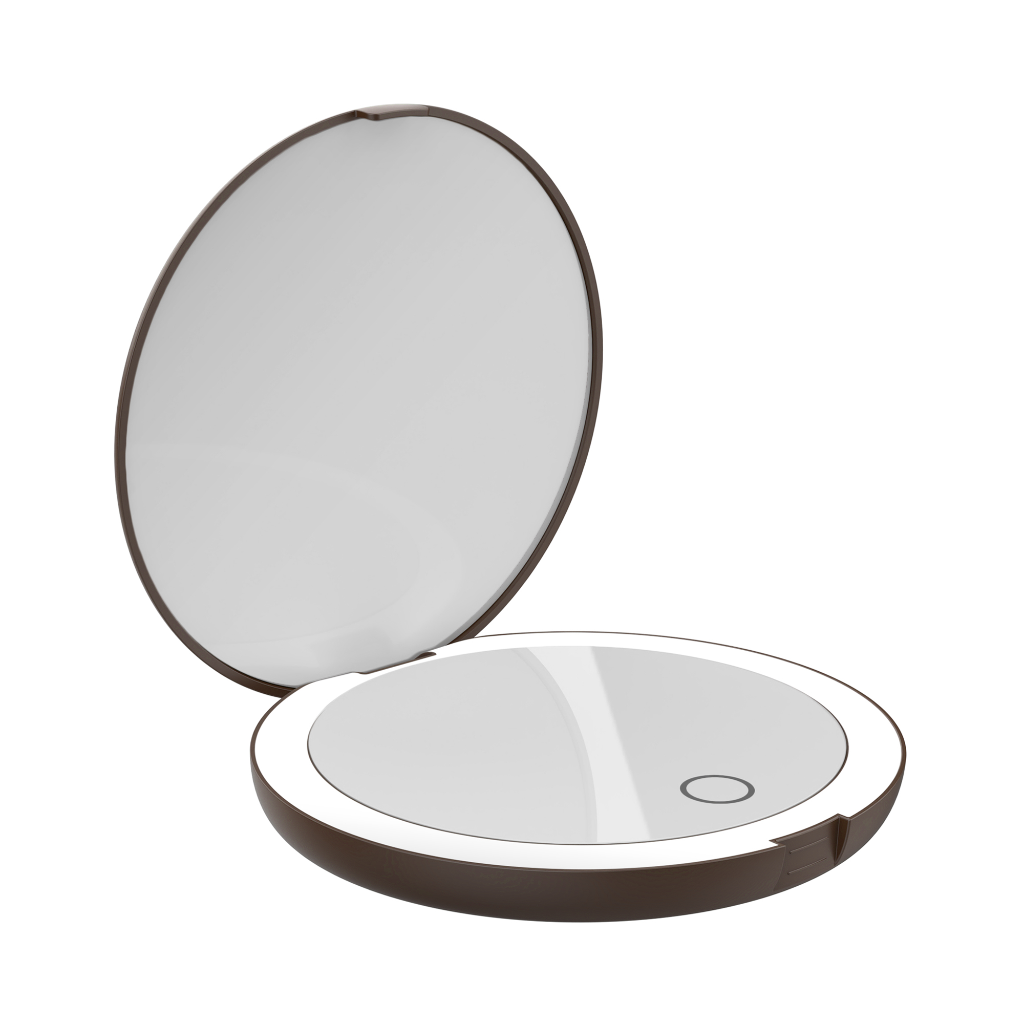 LUNA London COMPACT 2.0 7X 1X Magnifying LED Compact Mirror / ESPRESSO BROWN