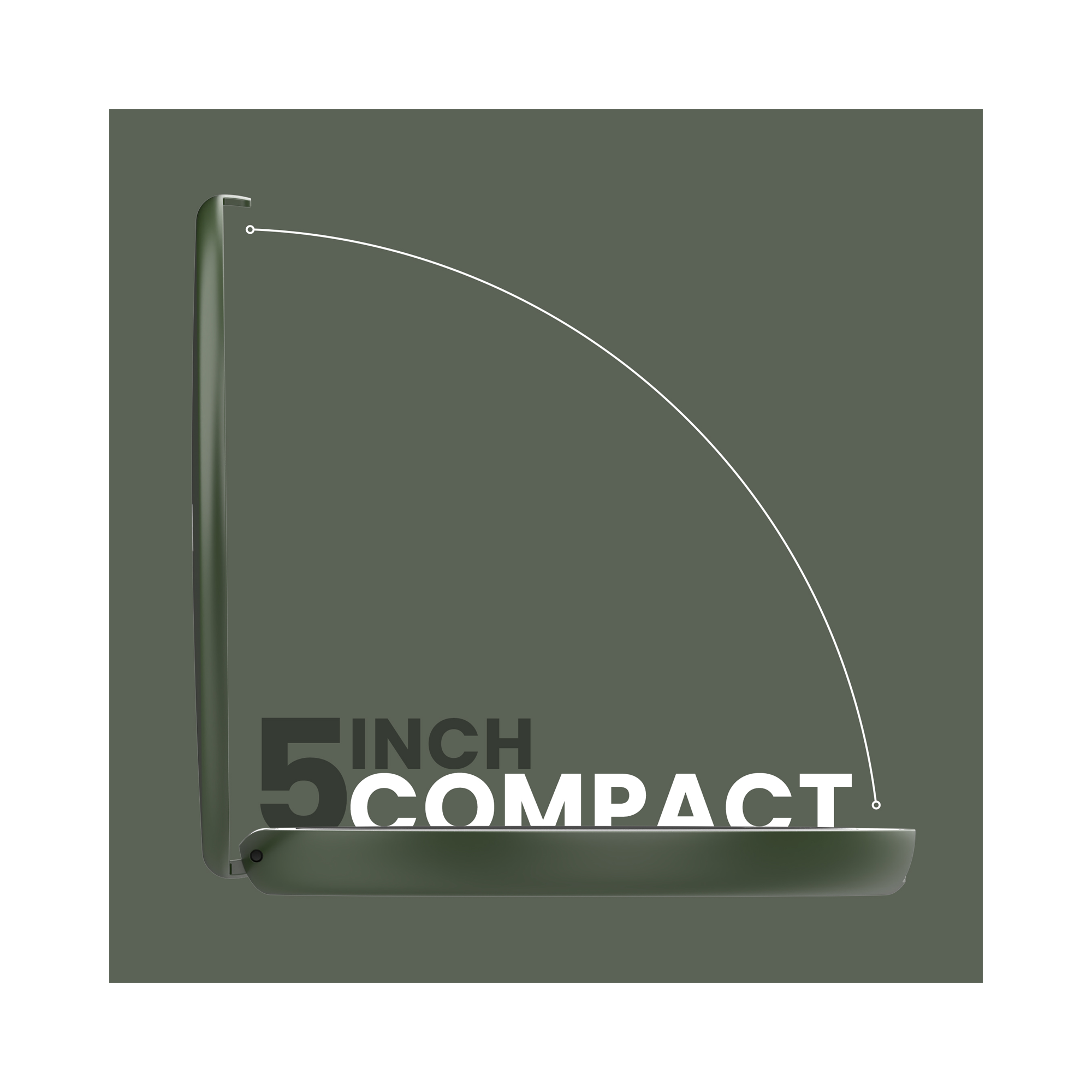 LUNA London COMPACT 2.0 7X 1X Magnifying LED Compact Mirror / FOREST GREEN