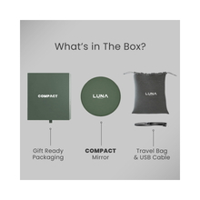 LUNA London COMPACT 2.0 7X 1X Magnifying LED Compact Mirror / FOREST GREEN