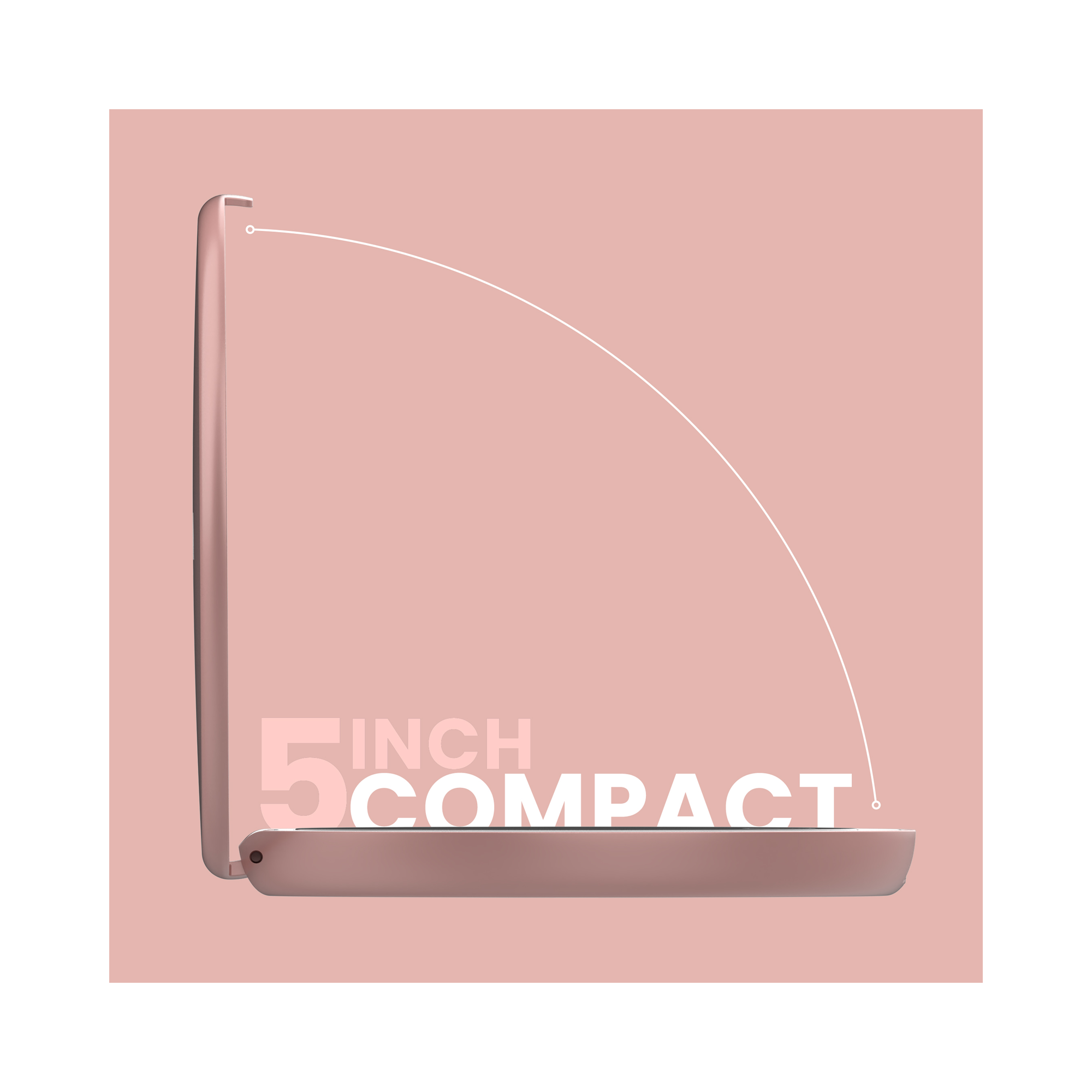 LUNA London COMPACT 2.0 7X 1X Magnifying LED Compact Mirror / ROSE GOLD