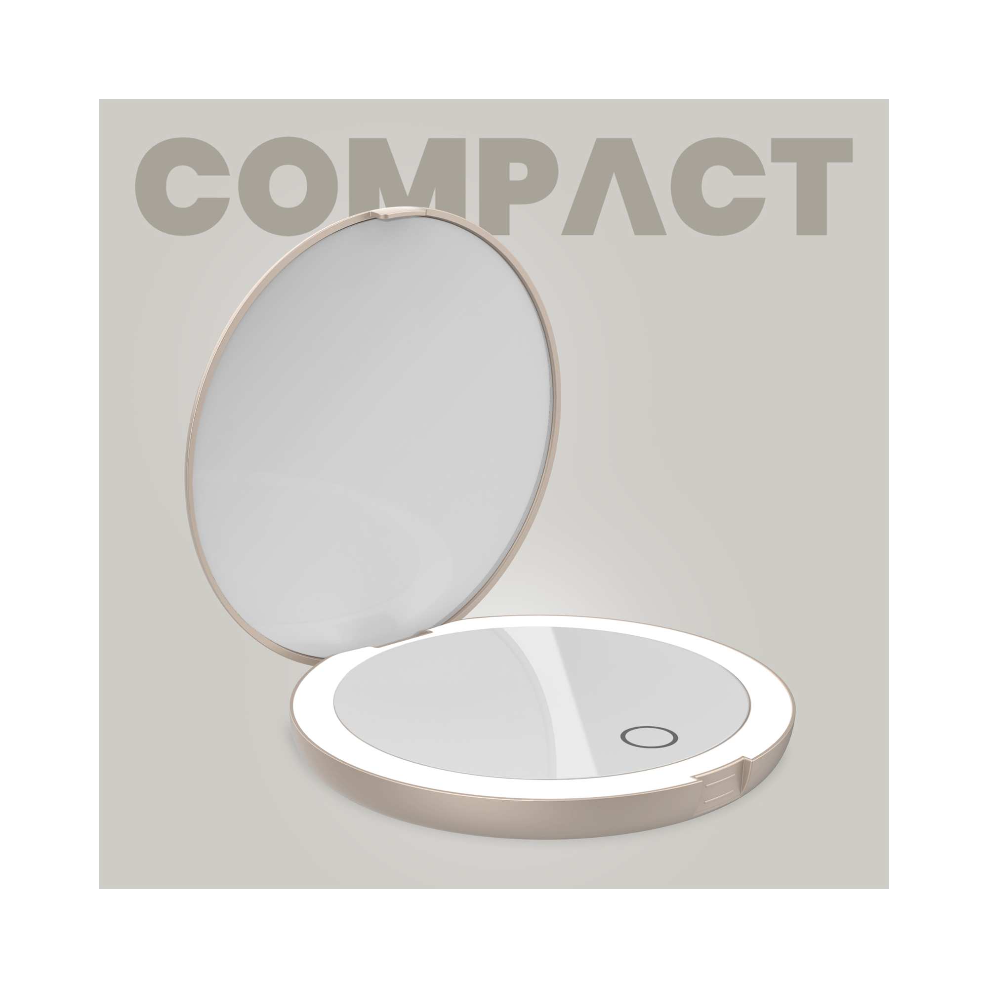 LUNA London COMPACT 2.0 7X 1X Magnifying LED Compact Mirror / SOFT STONE