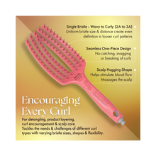 Olivia Garden CurlyHair Single Bristle Vented Brush - Pink / WAVY TO CURLY